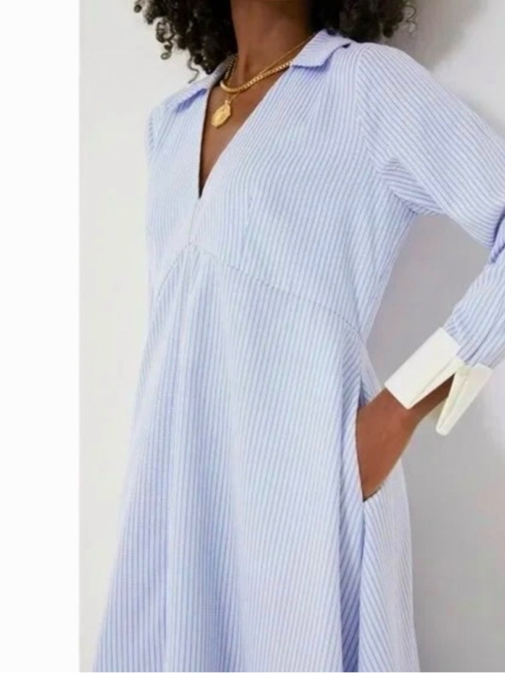 Pomander Place Cannes Blue & White Striped Maxi Dress. NWT. Size Large. - Picture 10 of 10